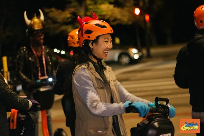 Haunted Segway tour gliding past Chicago landmarks at night