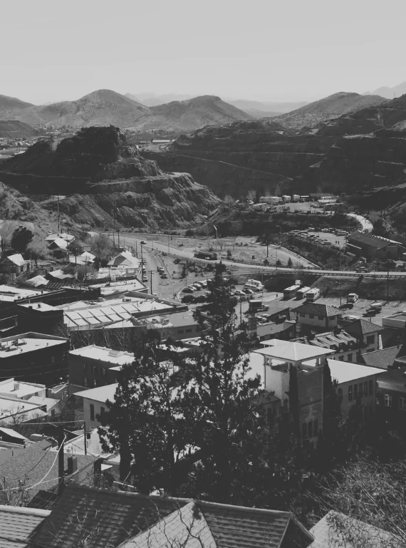 Old Bisbee, Arizona, a mining boomtown built into a canyon