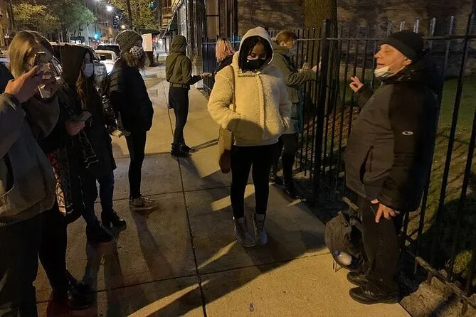 Ghost investigation tour with equipment in Lincoln Park, Chicago