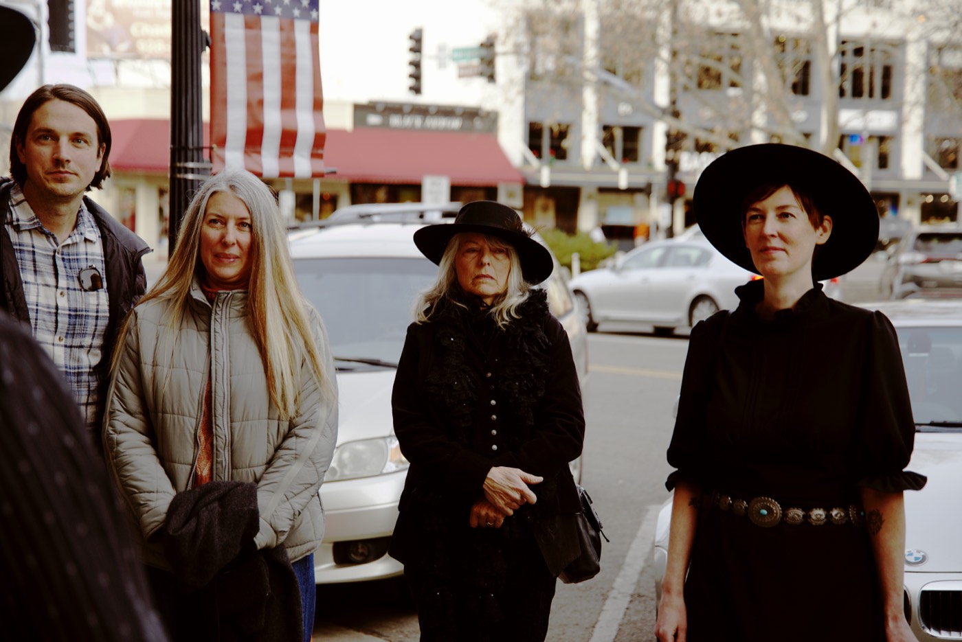 A Freaky Foot Tours group with guides on Whiskey Row in Prescott